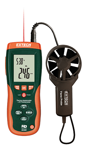 Extech HD300 CFM/CMM Thermo-Anemometer with built-in InfraRed Thermometer